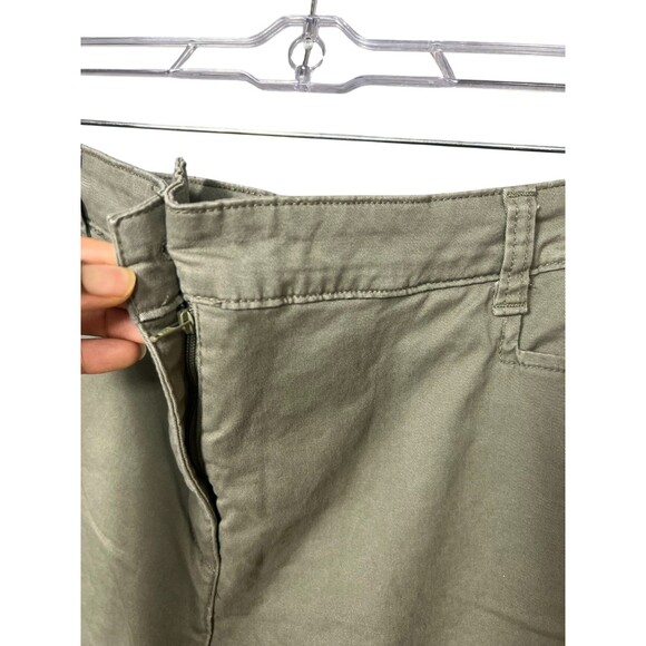 Karen Scott Woman Plus 16W Olive Green Capri Pants Snap Hem Stretch Cotton - Picture 10 of 16